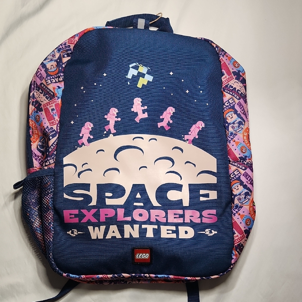 Lego Space Explorers Backpack - Blue and Pink NWT